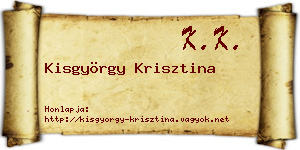 Kisgyörgy Krisztina névjegykártya